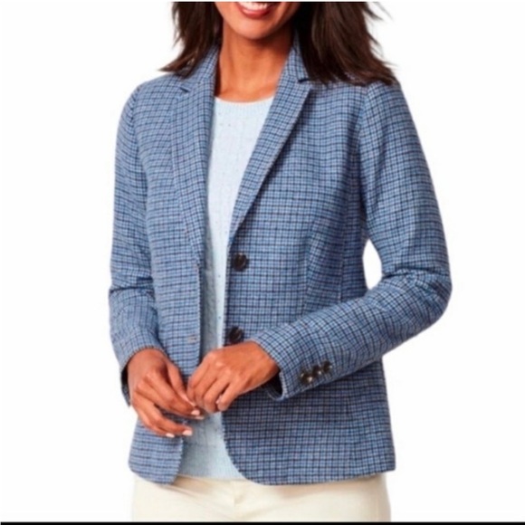 Talbots Jackets & Blazers - Talbots Aberdeen Houndstooth Wool Blend Blazer Size 12 Petite